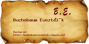 Buchsbaum Euszták névjegykártya